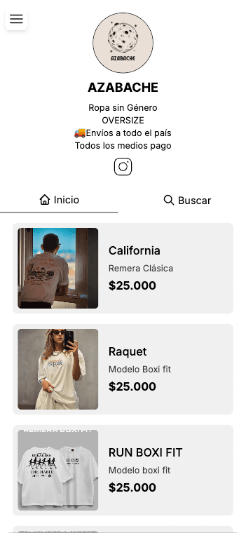 Ejemplo de tienda azabache