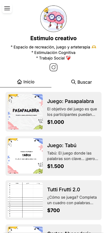 Ejemplo de tienda creativo