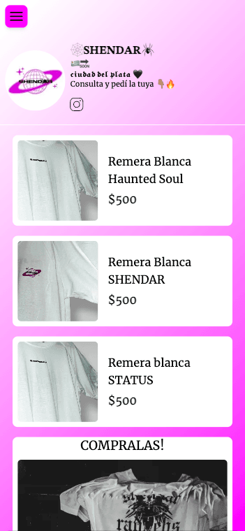 Ejemplo de tienda shendar